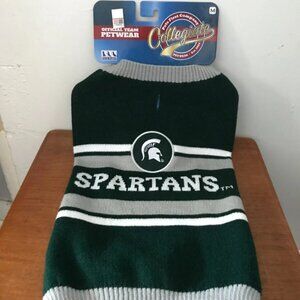 NEW Pets First NCAA Michigan State Spartans Pet Dog Sweater Jersey Size Medium